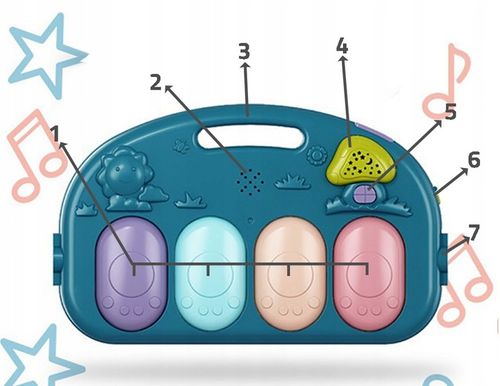 MATA EDUKACYJNA Z PIANINKIEM GRZECHOTKI GRYZAKI DLA NIEMOWLĄT DZIECI na Arena.pl