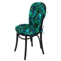 Poduszka na krzesło z oparciem Vigo 40x40, wodoodporna, pikowana, niebieski