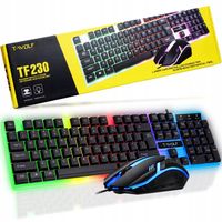 ZESTAW KLAWIATURA GAMINGOWA HYBRYDOWA PODŚWIETLANA RGB + MYSZ MYSZKA