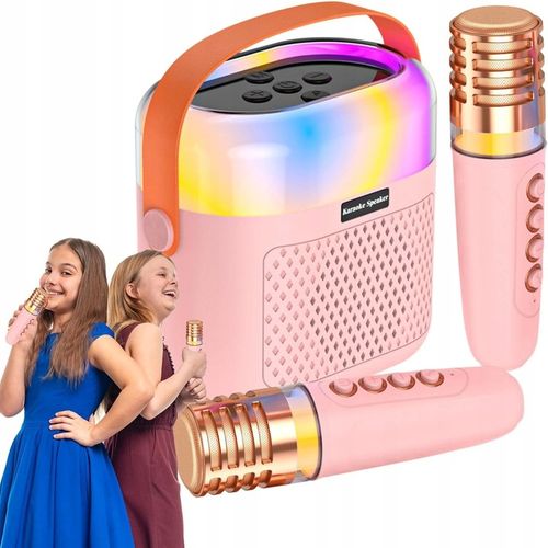 PRZENOŚNY BEZPRZEWODOWY ZESTAW KARAOKE GŁOŚNIK BLUETOOTH 2X MIKROFON RGB na Arena.pl