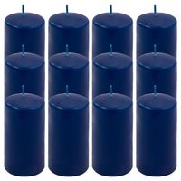 Zestaw świec filarowych, 11,5 cm, Ø 6 cm, niebieskie, 12 szt