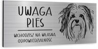 Tabliczka dibind uwaga pies Hawańczyk 20x10 cm NADRUK UV