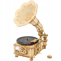 Robotime Drewniany Model Puzzle 3D Duży Gramofon