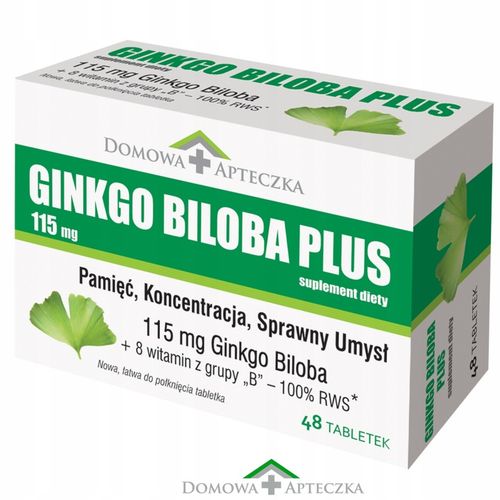 Ginkgo Biloba Complex 8 WITAMIN Witamina B6 B12 48 TABLETEK Pamięć na Arena.pl