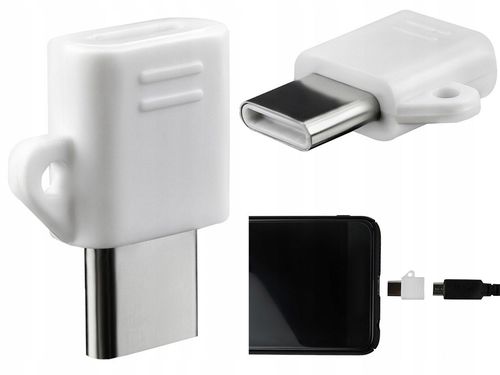 Biały Adapter OTG Micro USB do USB-C 3.1 Typ C na Arena.pl