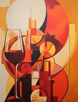 Plakat 50x65cm Wieczorne Gdybanie przy Winie
