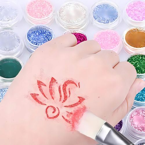 ZESTAW DO ROBIENIA TATUAŻY BROKATOWYCH SZABLONY ZMYWALNE BROKATY DLA DZIECI na Arena.pl