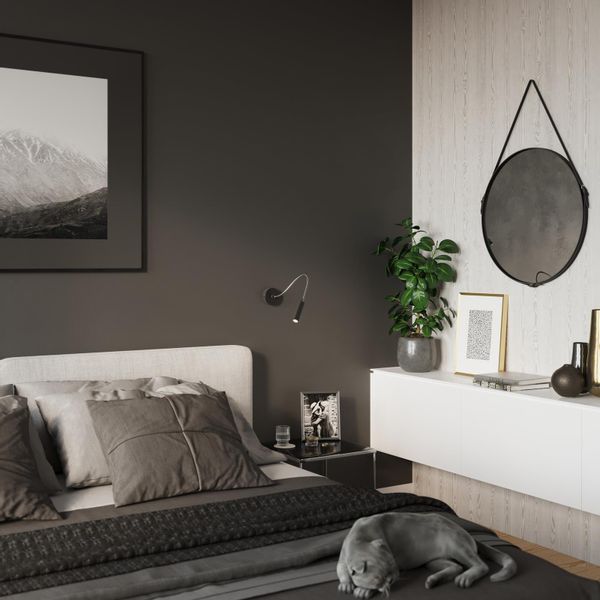 Regulowana LAMPA ścienna SL.0910 metalowa OPRAWA kinkiet na peszlu czarna zdjęcie 4