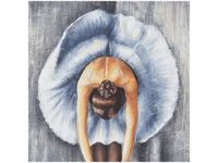 50X50CM BŁĘKITNA BALETNICA OBRAZ