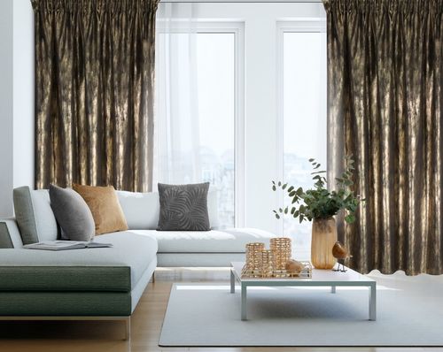 ZASŁONA GOTOWA EMILA NA TAŚMIE 140 X 270 CM CZARNY+ZŁOTY na Arena.pl