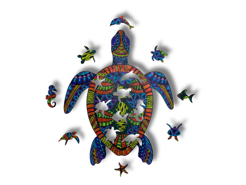 Puzzle Drewniane dla dzieci i dorosłych Żółw Turtle na Arena.pl