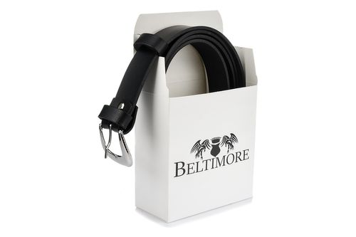 Beltimore Skórzany Damski Pasek Do Spodni 3 Cm Czarny U56 na Arena.pl