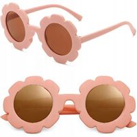 RÓŻOWE Okulary Dla Dziewczynki filtr KWIATKI LATO