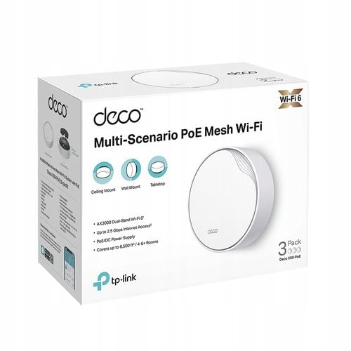 TP-Link Deco X50-PoE AX3000 System Wi-Fi Mesh 3-pack Biały na Arena.pl