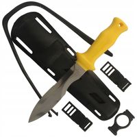 Nóż nurkowy MAC Coltellerie SUB 16 Yellow Dagger Serrated Pochwa z montażem