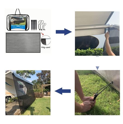 Osłona przeciwsłoneczna dla kampera Poweka 2,44m x 4,57m, z blokadą UV na Arena.pl