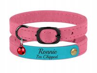 Obroża Skórzana dla Kota z Grawerem, 16-25cm