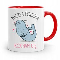 Kubek Czerwony Na Walentynki Niezła Foczka Kocham Z Nadrukiem Ze Zdjęciem