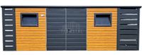 Schowek - domek ogrodowy 4,5x3m + wiata 0,5m brama drzwi 2x okno TS1101