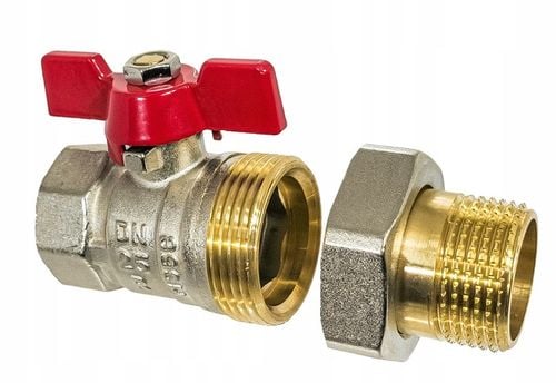 ZAWÓR KULOWY KUREK 1" DN25 MOSIĘŻNY ZE ŚRUBUNKIEM I DŁAWICĄ MOTYLEK na Arena.pl