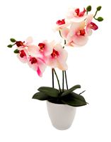 STORCZYK SZTUCZNY SILIKONOWY W DONICZCE ORCHIDEA 45cm BIAŁY RÓŻOWY