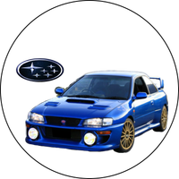 Opłatek na tort Urodziny Subaru Samochód Auto Logo 18 30 40 50 60 Tekst