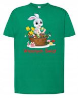 KOSZULKA DZIECIĘCA ZIELONA ŚWIĄTECZNA NA WIELKANOC ZAJĄC 12-14 Lat