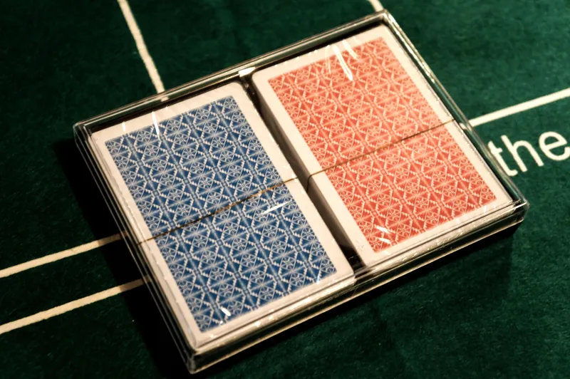 2 x KARTY DO GRY 100% PLASTIK POKER BRYDŻ + ETUI zdjęcie 11
