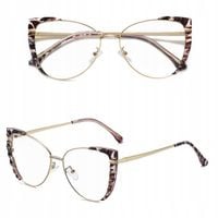 ZŁOTE Damskie Okulary ZERÓWKI do KOMPUTERA BLUE LIGHT UV OPRAWKI Teleskopy