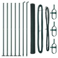 Ogrodzenie z słupkami Zielony 1.6 x 10 m Stal pokryta PCV