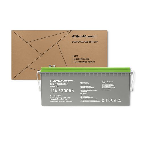 Qoltec Akumulator żelowy Deep Cycle 12V 200Ah na Arena.pl