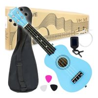 Ukulele sopranowe do nauki gry dla dzieci Aqua + stroik pokrowiec kostki
