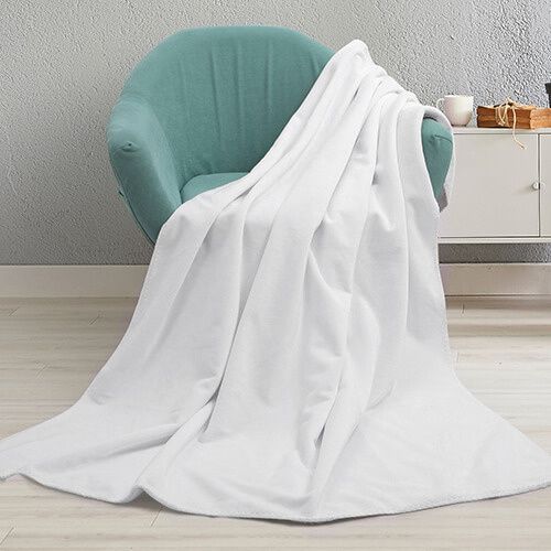 Kocyk z mikrofibry i polaru arktycznego do sublimacji - biały 152 x 203 cm na Arena.pl