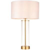 Lampka na stół Lessina 68802 Endon vintage szklana abażur biały złoty