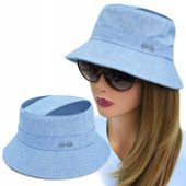 KAPELUSZ Letni z SIATKĄ Rybacki Bucket Hat NIEBIESKI Bawełniany Pako Jeans