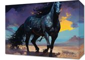 Obraz 40x30cm Czarny Koń Własnego Wyścigu
