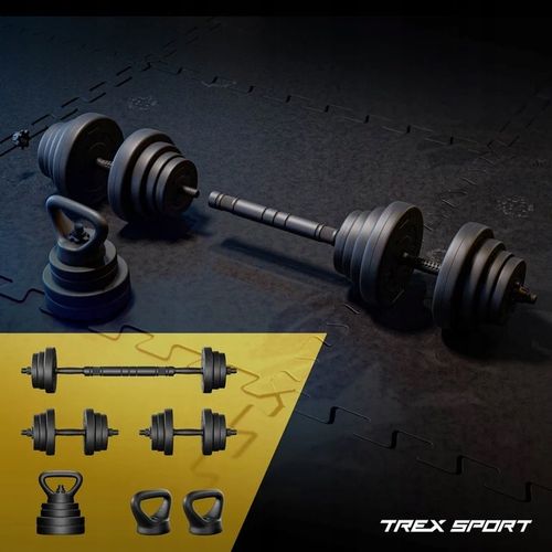 Hantle regulowane 20kg zestaw hantli 2x10kg gryf kettlebell Trex Sport na Arena.pl