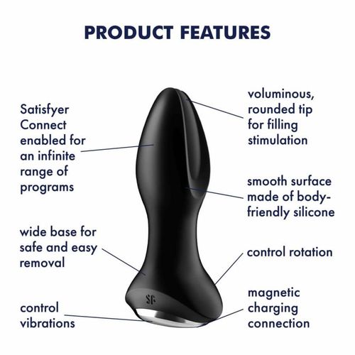 plug-vibrator rotation plug 2 connect app (black) na Arena.pl