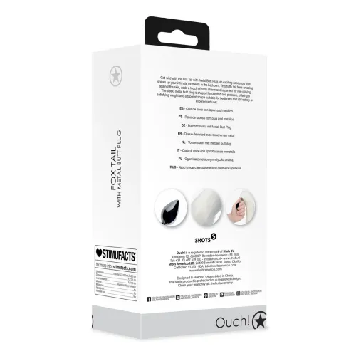 ouch! by shots fox tail plug metalowy z puszystym ogonem srebrny na Arena.pl