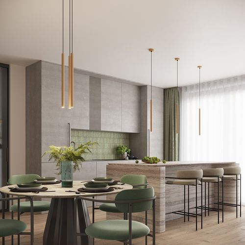 Lampa wisząca ARCHE 3P złota na Arena.pl