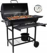 GRILL WĘGLOWY OGRODOWY NA KOŁACH PÓŁKI GRIL NA BRYKIET BBQ NA WĘGIEL