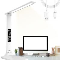 lampka na biurko led z wyświetlaczem lampa biurowa zegar temperatura szkoła