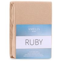 Prześcieradło Frotte Rubin z gumką C. beżowe 200x200 +30 cm AmeliaHome