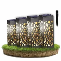 Lampy Solarne Ogrodowe LED Wbijana Do Ogrodu Zewnętrzna Barwa Ciepła Wzorek