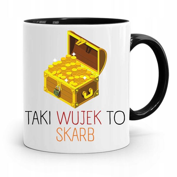 Kubek Czarny Prezent Dla Wujka Taki Wujek To Skarb Z Nadrukiem Ze Zdjęciem zdjęcie 1