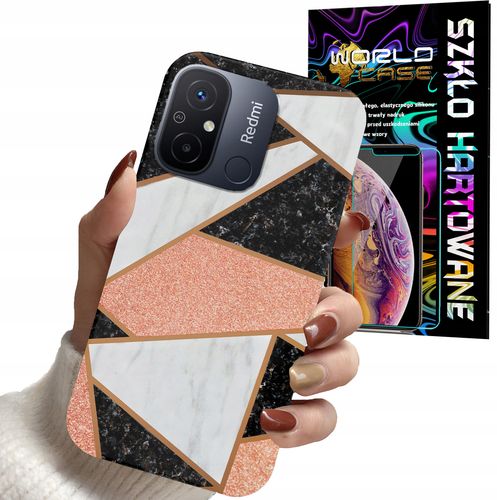 ETUI DO XIAOMI REDMI 12C - GEOMETRYCZNE WZORY DLA KOBIET PLECKI + SZKŁO na Arena.pl