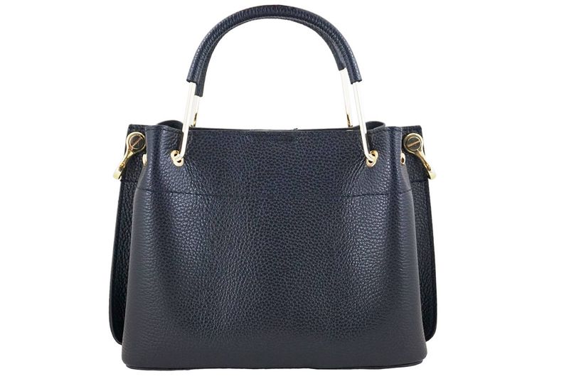 Torebka kuferek damski skórzany - Czarny zdjęcie 5