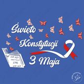 Dekoracja szkolna Święto Konstytucji 3 Maja motyle, księga, wstęga 250x160
