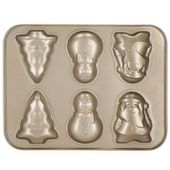Stalowa foremka do ciastek świątecznych, 35x26 cm, na 6 pierników