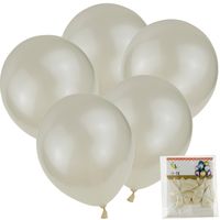 BALONY METALICZNE 5SZT BIAŁE ecru ślub perłowe